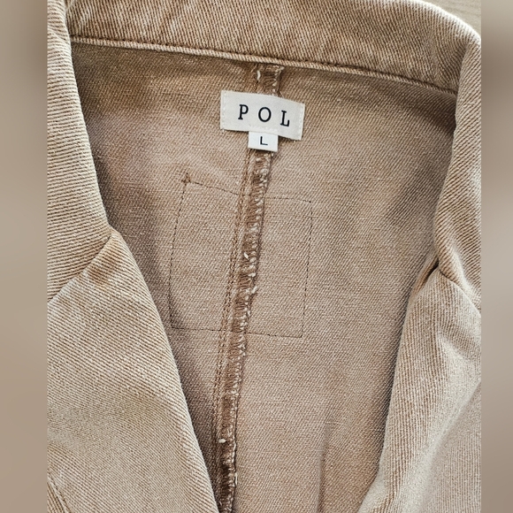 POL Tan and Multicolor Chevron Women's Jacket - Picture 3 of 4